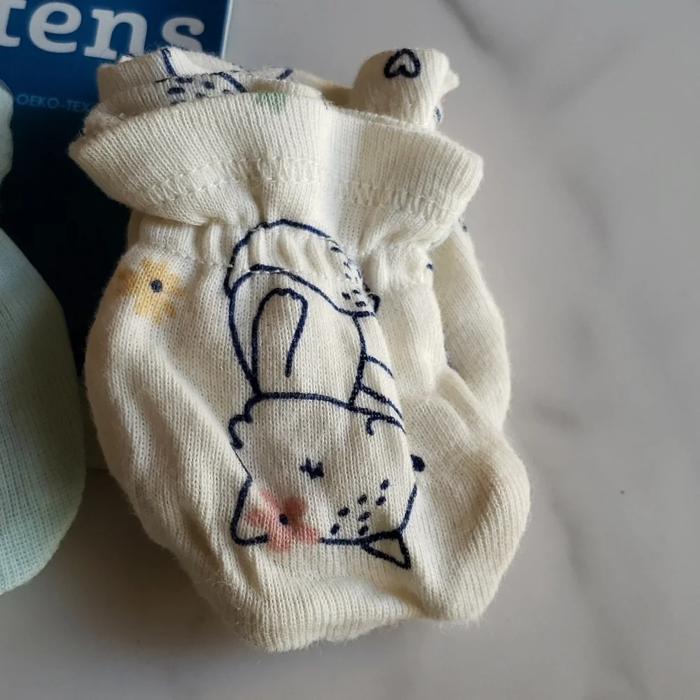 Gerber Baby Girls' 3pk Fox Mittens - Light Blue/Yellow/Orange Size 0-3 Months